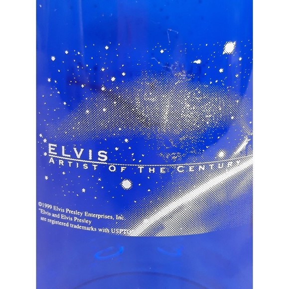 Elvis Artist Of The Century Cobalt Blue Travel Mug LN/NEW Condition Vintage 1999 - Picture 2 of 8